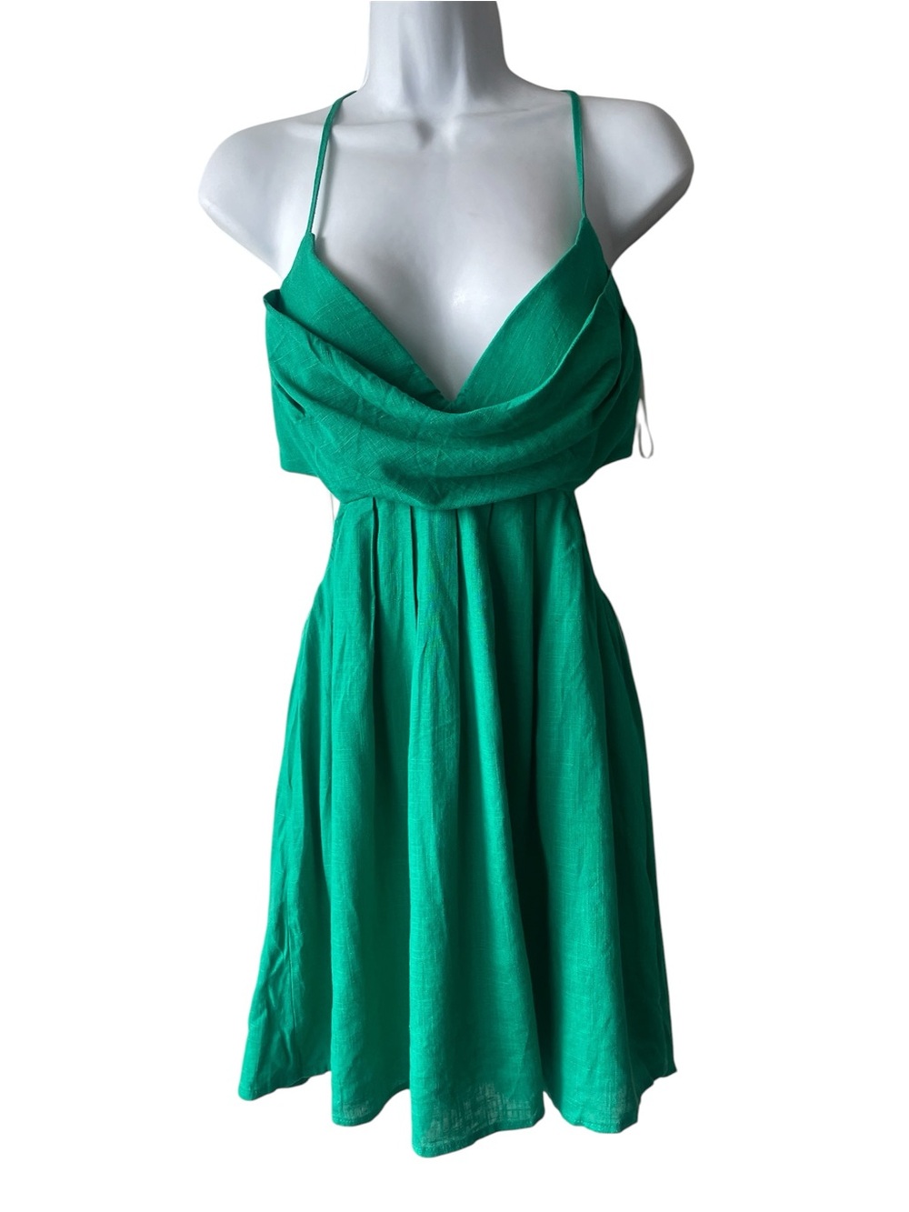 Princess Polly Green Draped Cowl Mini Dress